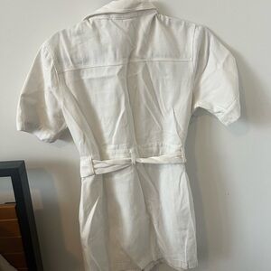 Short Sleeve Belted Denim Dress